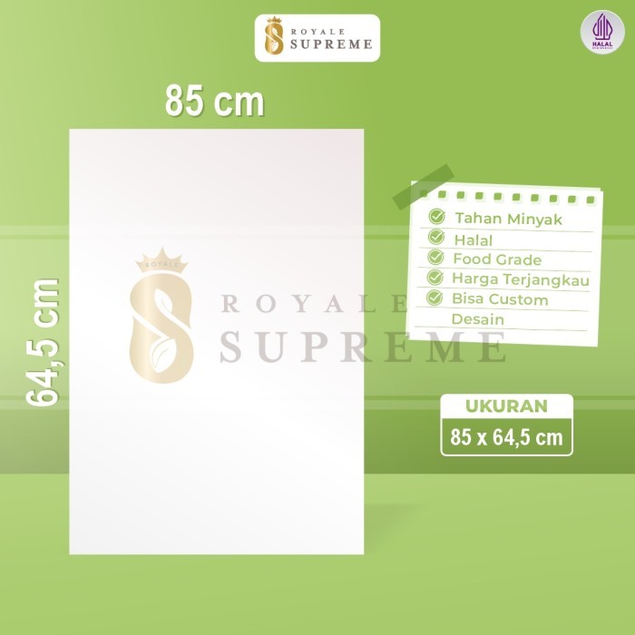 

Kertas Foodgrade Laminasi 85x64.5cm / Kertas Supreme 64gr