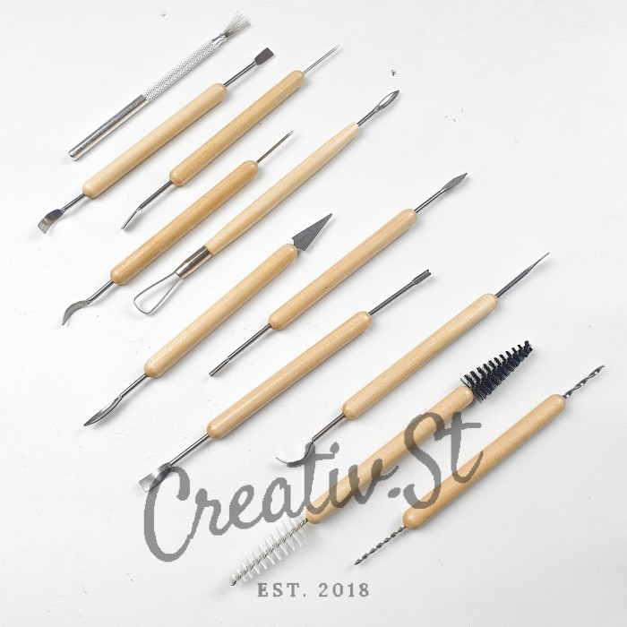 

V-TEC Clay Tool set 11 pcs E0088-10B/6 / Alat Sculpt / Alat Ukir.