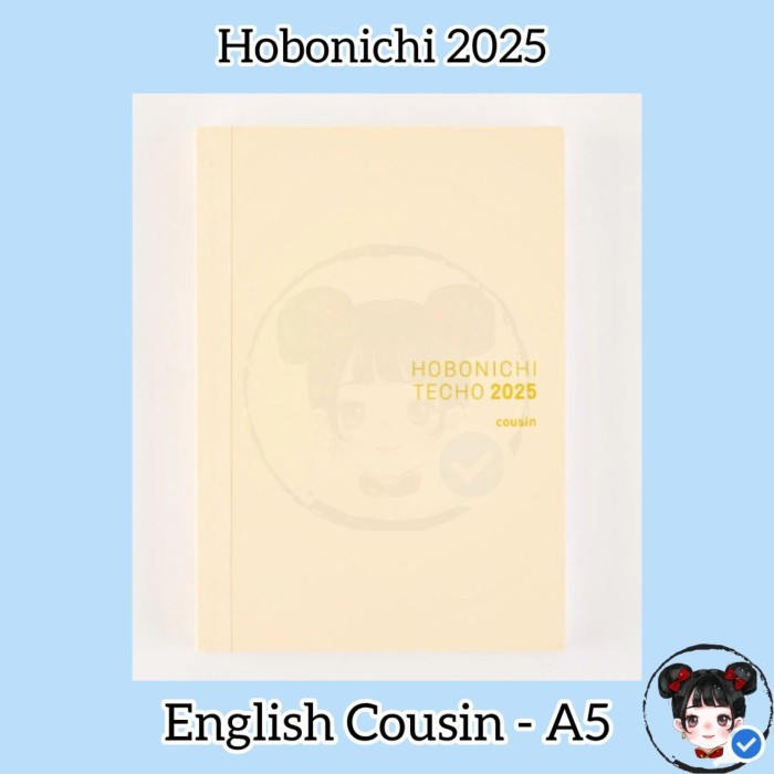 

Hobonichi Techo 2025 English Cousin Book A5 (January Start)