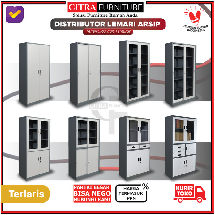 

Lemari Arsip Besi Kantor 2 Pintu Tinggi Grey Filling Cabinet Metal