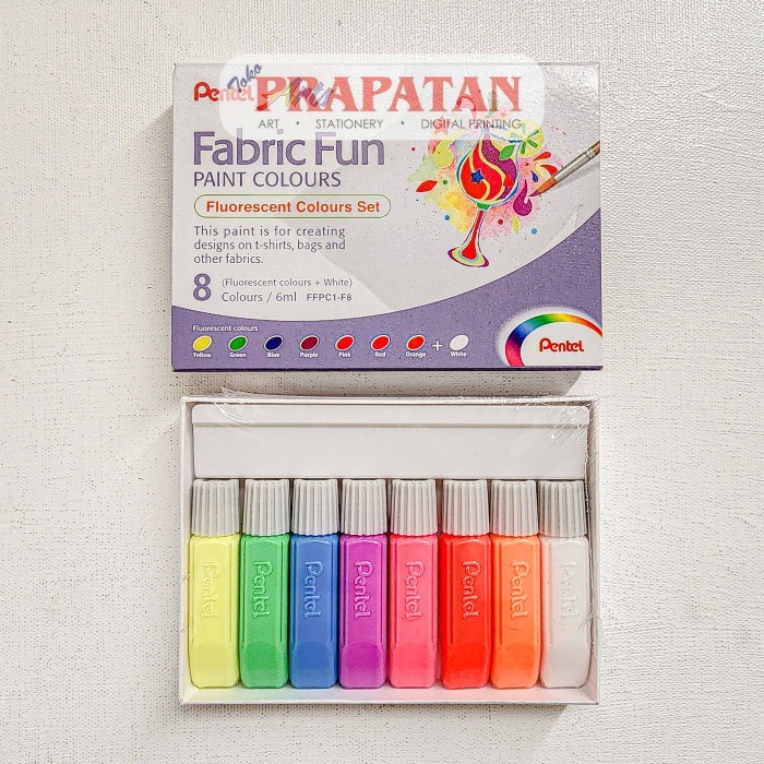 

Pentel Fabric Fun Paint Set 6ml Cat Kain Tekstil