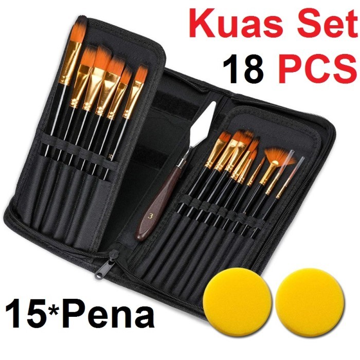 

Art Brush Set Kuas Lukis BRS-12 SET Kuas Alat Lukis Set Lengkap Mixing