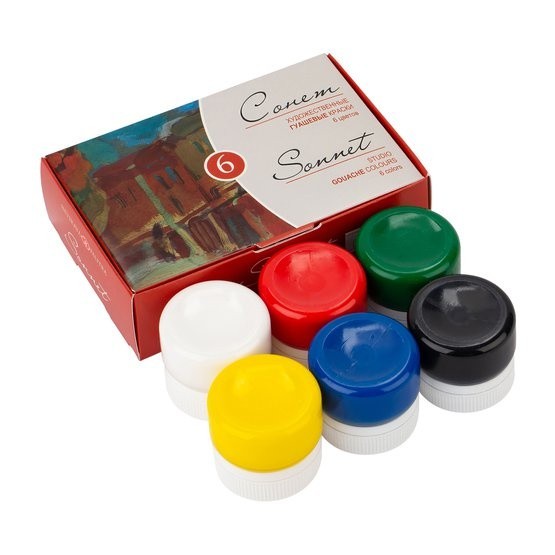 

Nevskaya Palitra Gouache Sonnet Set 6 x 20 ml in Plastic Jar
