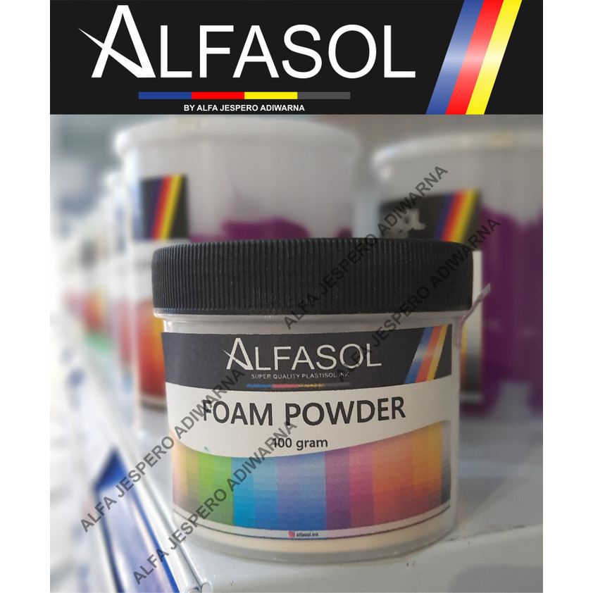 

Alfasol Foam Powder 100 Gram, bubuk foam busa tinta sablon plastisol