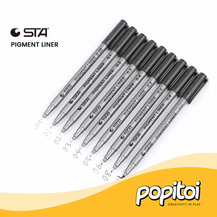 

STA Pigment Fineliner Set 9 pc pena pulpen sketsa