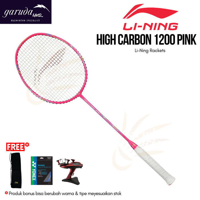 RAKET BADMINTON LINING HIGH CARBON 1200 / LINING HC 1200 / HC1200 PINK