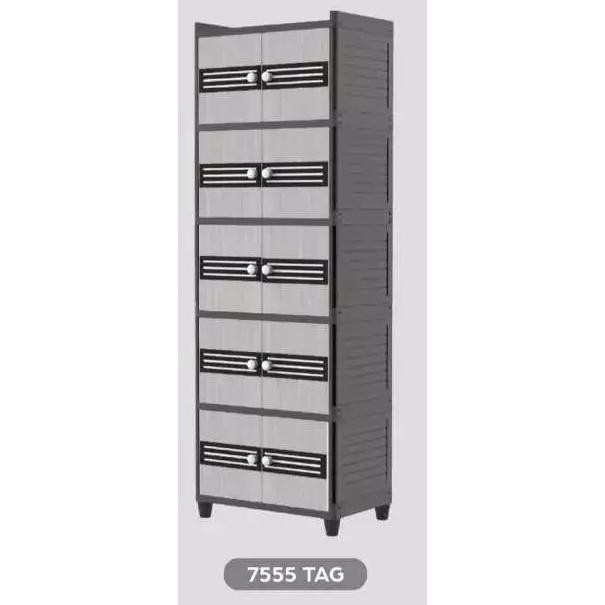 Nandos  Fit Twin Box Lemari Pakaian / Lemari Plastik / Lemari Susun 3 Susun 4 susun 5 susun Motif TA