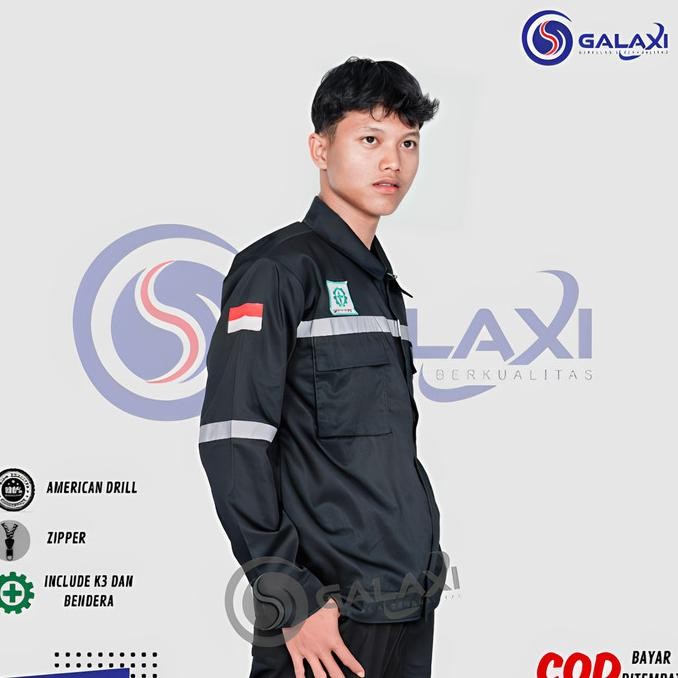 WEARPACK ATASAN / KEMEJA SAFETY ( HITAM POLOS ) ORIGINAL DAN TERPERCAYA