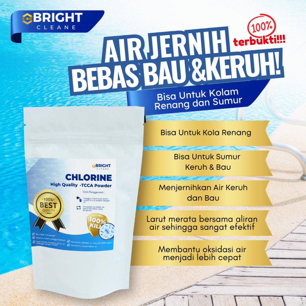 KAPORIT FILTER AIR SUMUR KRAN KOLAM RENANG PENGHILANG BAU PENJERNIH AIR BUBUK 500 GRAM