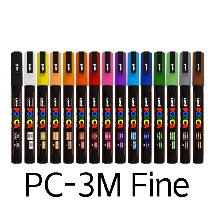 

Bundling Set 15 Color Uni Posca PC-3M fine Point Poster Paint Marker