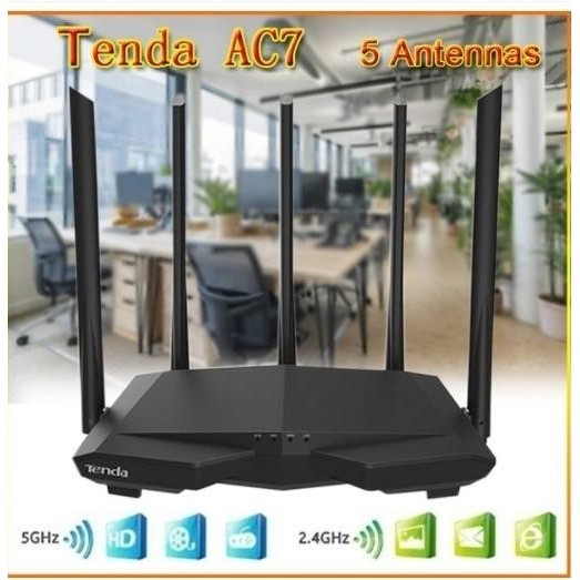 Tenda AC7 AC1200 Smart Dual Band Wifi Wireless Router 4 x 5dbi