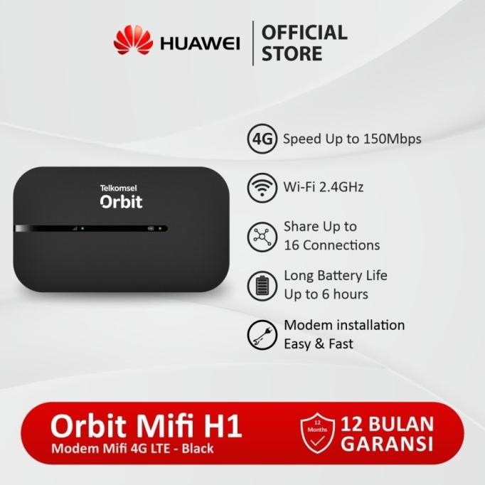 Mifi Modem Wifi 4G Huawei E5576 Unlock free Tsel 14gb [Bypass] - Hitam