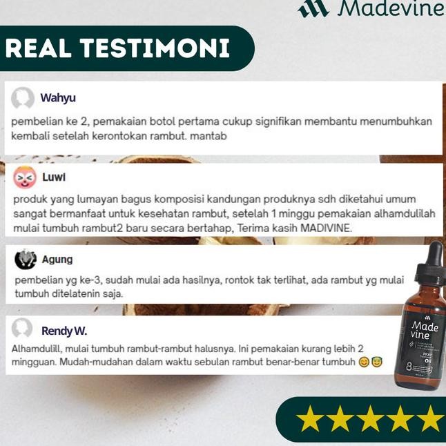 Madevine Hair Oil Nya Umbuh Rambut Bota Ronto Pria Wanita
