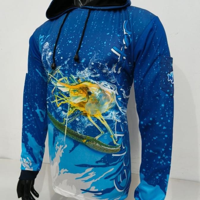 Kaos Jersey Mancing Udang Galah Capit Biru