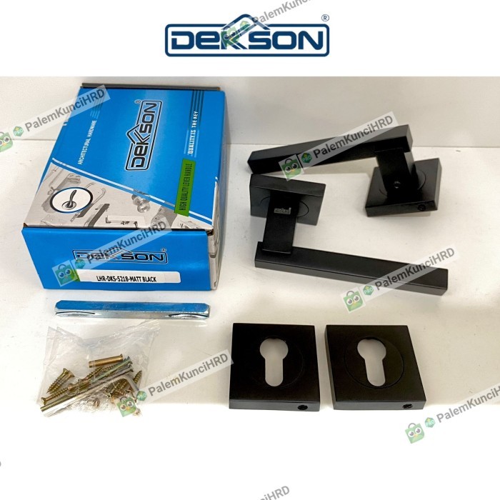 Handle Dekkson LHR 5218 Matt Black Lever Handle Roses Gagang Pintu Swing Hitam Dekkson