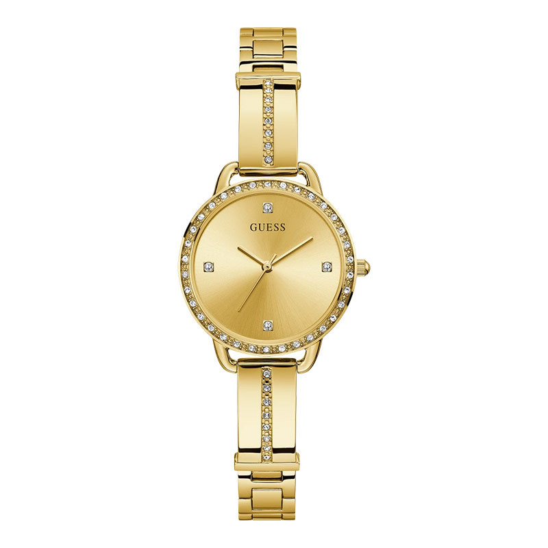 Jam Tangan Wanita Guess Bellini GW0022L2 Champagne Dial Gold Stainless Steel Strap