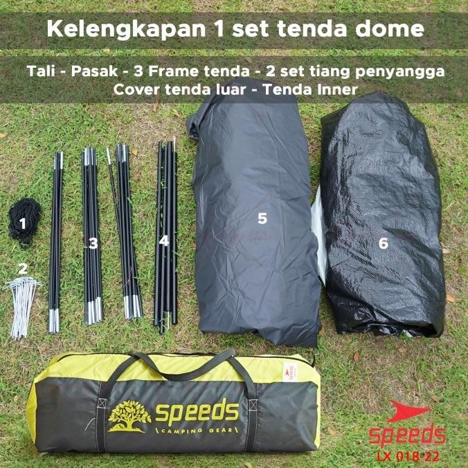 Terjangkau Speeds-Tenda Camping Dome 6 Orang Tenda Gunung Outdoor Indoor 018-22