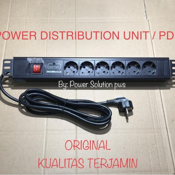 PDU Rack Server Surge Protector Stop kontak 6 Lubang Indorack Original