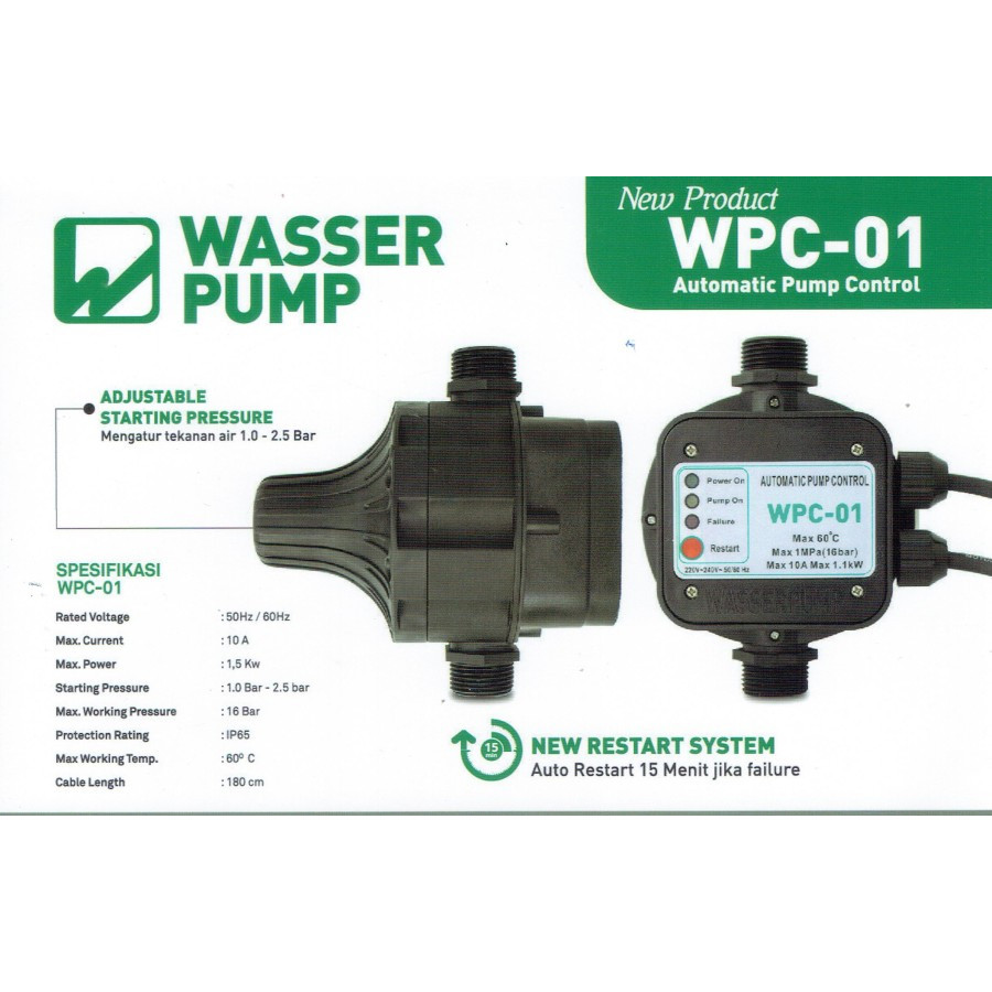 WASSER WPC 01 automatic pump pressure control APC otomatis pompa air