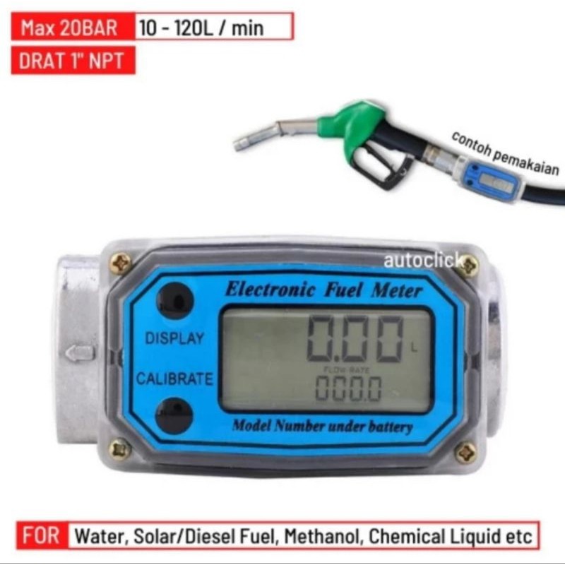 Flow meter Digital turbine 1,5" Digital flow meter turbine 1,5 inch Flow meter Solar/Air Digital