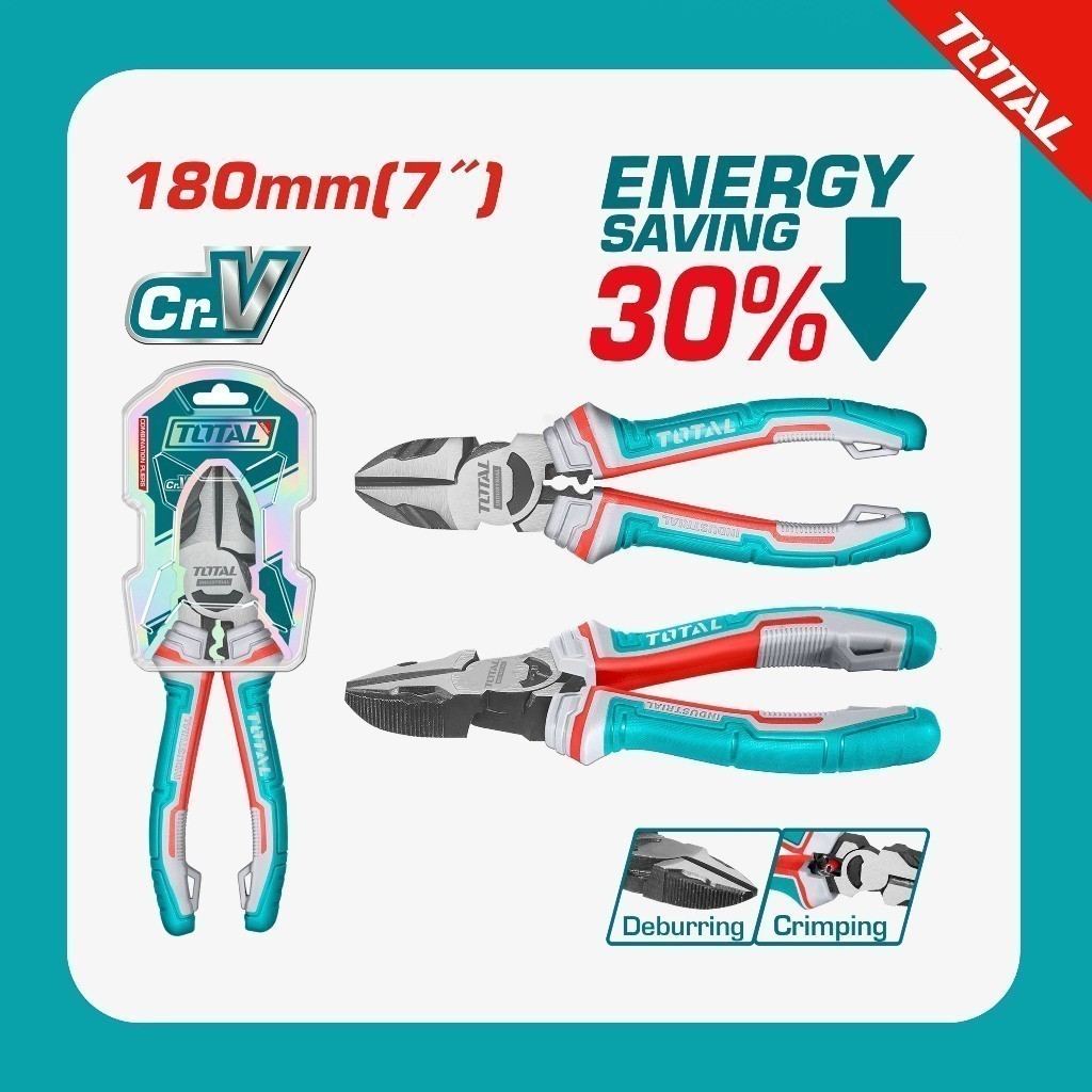 TOTAL Tang Potong Diagonal dengan Leverage Tinggi / High Leverage Diagonal Cutting Plier THT230706S