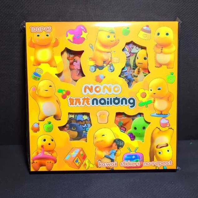 Stiker Dino Nailong 100 Lembar Souvenir Ultah Anak Nai Long Sticker Botol Diary Journal Aesthetic