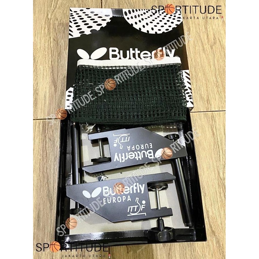 Net dan Tiang Pingpong Butterfly Europa PREMIUM (SATU SET)