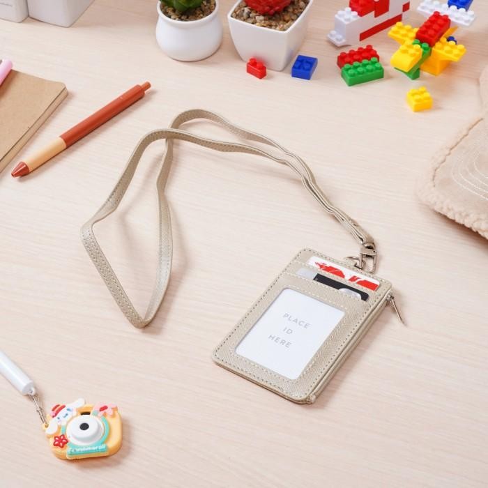 Ataru Id Card Holder Dengan Zipper - Cokelat Champagne