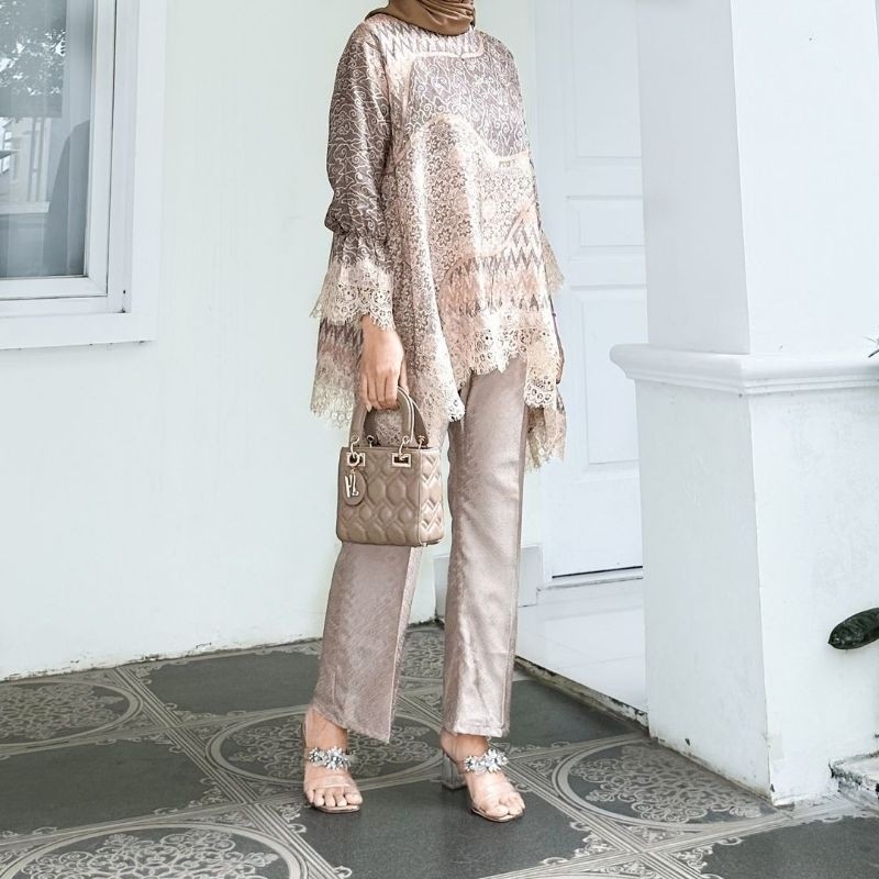 PROMO RAMADHAN HANIN Blouse Batik Modern Viscose Batik Viscose Set Viscose Kondangan Set Viscose