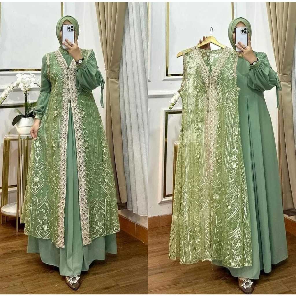 Gamis Wanita Games Dewasa Perempuan Brokat Pengajian Sysri Gaun Remaja Kondangan Bruklat Gams Pesta 