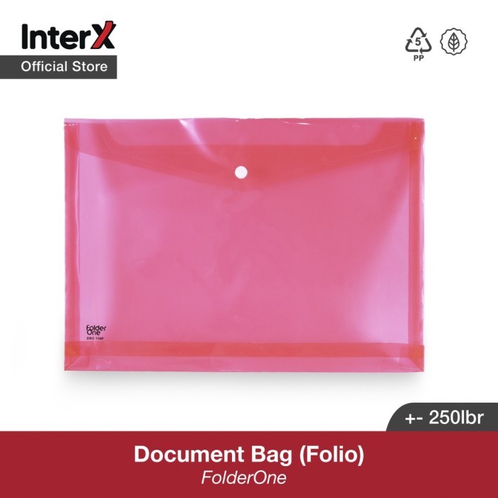 

Folder One Map Kancing W/Spine (Document Bag) Plastik Per Lusin (12Pcs)