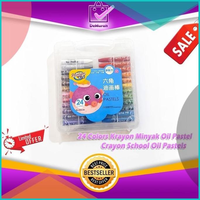 

24 Colors Krayon Minyak Oil Pastel Crayon School Oil Pastels 0862 07D3