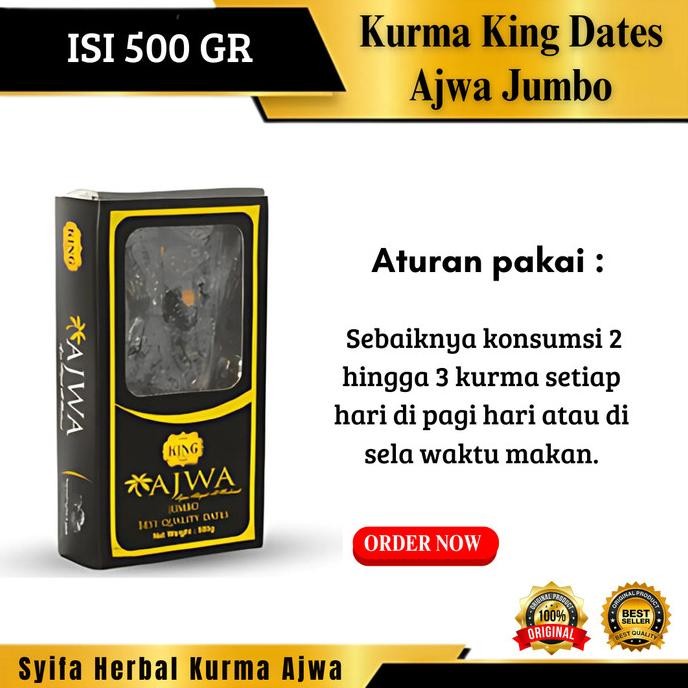 

Baru Kurma Dates King Ajwa 500Gr | King Ajwa Al Madinah | King Ajwa 500Gr