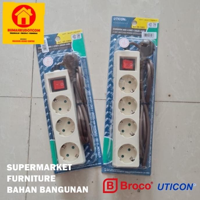 READY STOCK STOP KONTAK SAKLAR LUBANG 4 - COLOKAN LISTRIK - BROCO UTICON