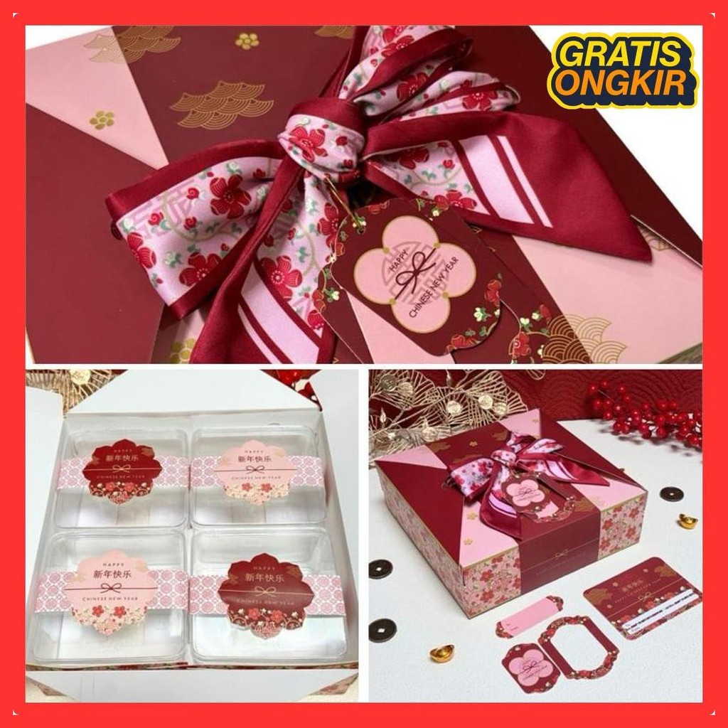

5 Set Box Jinjing Twilly 20X20X8Cm 22X22X7Cm Box Imlek Huali Bayar Di Tempat