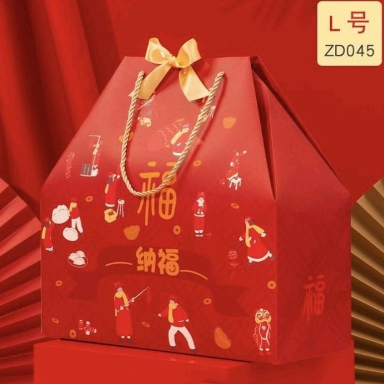 

BR - Paper Bag Merah Imlek Barongsai Hampers CNY Sincia / Kantong Kue TERLARIS