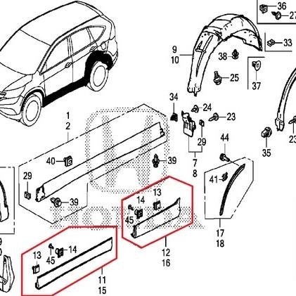 MOULDING PINTU CRV Garnish Pintu CRV GEN 4 2013-2016 ORIGINAL