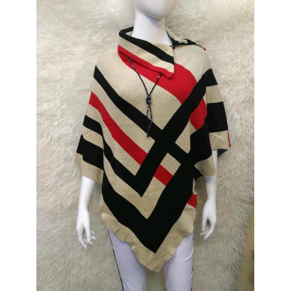 Murah ponco kerah outer sweater wanita rajutan import jaket mantel fashion Non COD