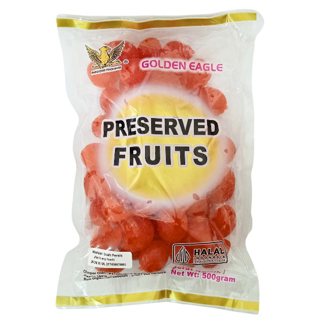 

S24383 GOLDEN EAGLE RED CHERRY PEACH PRESERVED FRUITS MANISAN IMLEK 500GR MAJU BERSAMA