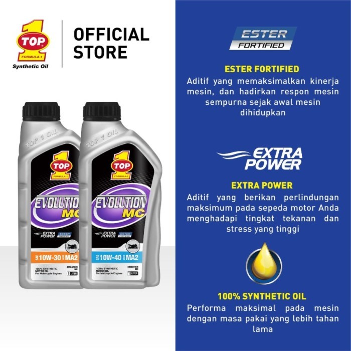 OLI TOP 1 TOP1 EVOLUTION MC ESTER SMOOTH 10W40 800ML 100% SYNTHETIC