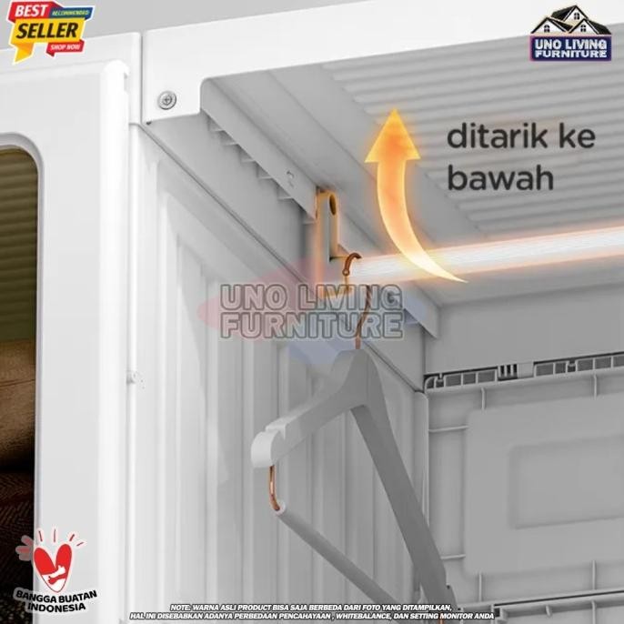 Lemari Pakaian / Lemari Baju / Lemari Lipat / Lemari Portable Putih GT