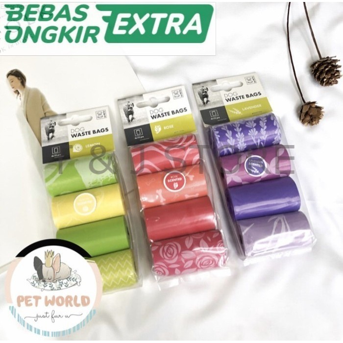 TERBARU M-PETS Disposable Poo Bag - Pet Dog Poop Waste Plastic Dispenser TJ