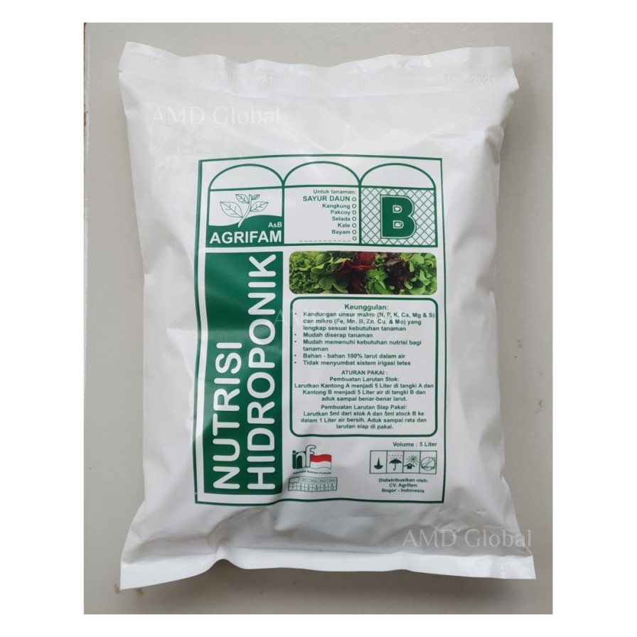 AB MIX NUTRISI HIDROPONIK SAYURAN DAUN 5 LITER