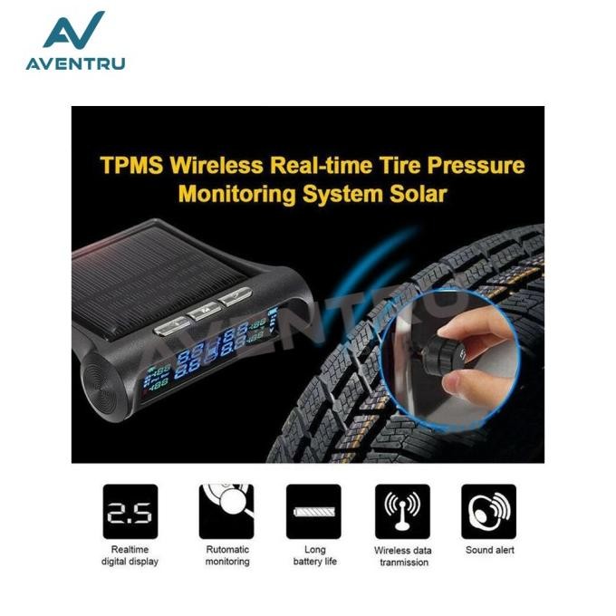 Pengukur Tekanan Ban Real Time Tpms Solar Deteksi Tekanan Angin Mobil Original Dan Terlaris