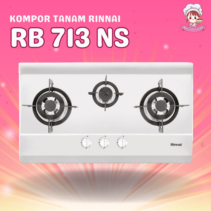 Liel Kompor Gas Tanam Rinnai Rb-713N(S) / Rinai Rb 713 Ns 3 Tungku