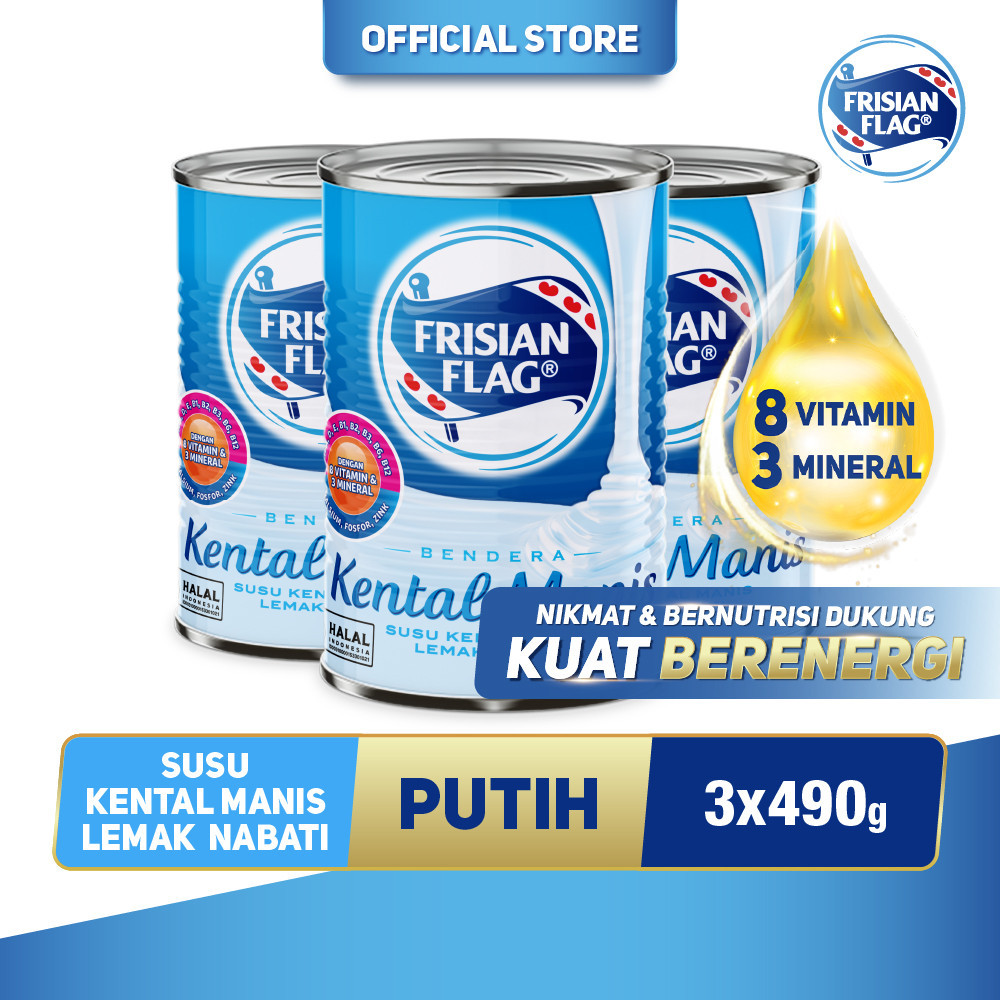 

Frisian Flag Bendera Kental Manis Kaleng 490gr - 3 Pcs