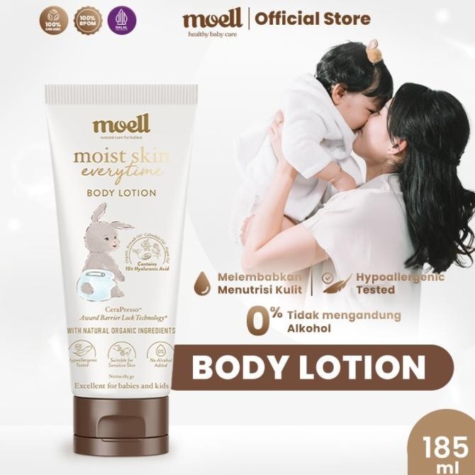 Moell Body Lotion Bayi 185gr - Pelembab Kulit Bayi - Natural Organic MRS03