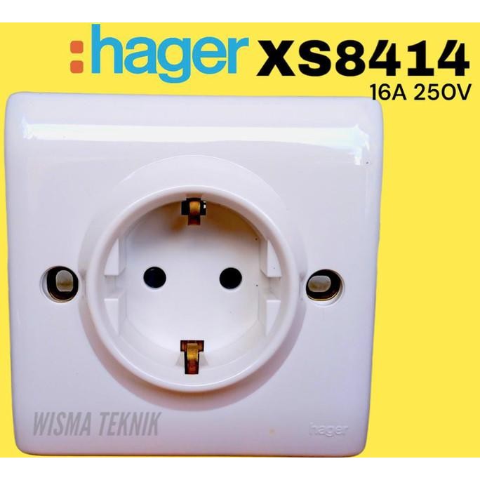 READY COLOKAN LISTRIK SOCKET HAGER GERMAN 16 A WITH SHUTTER XS8414 HAGER