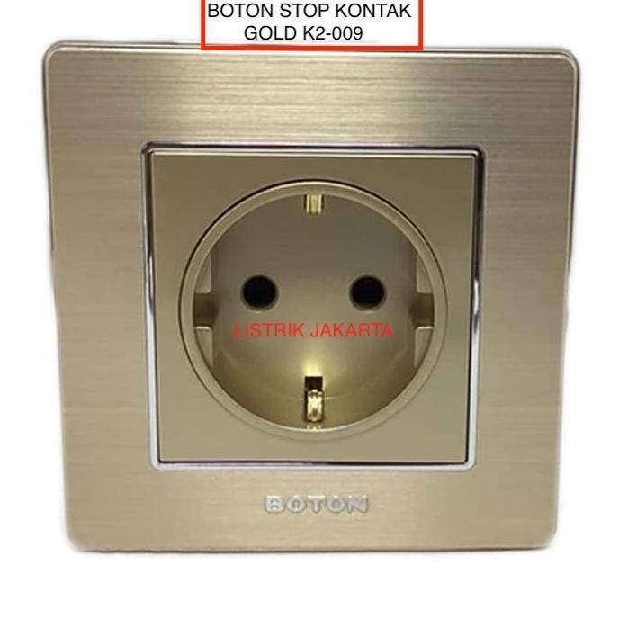 BEST QUALITY BOTON GOLD STOP KONTAK K2-009 COLOKAN WARNA EMAS MEWAH SNI