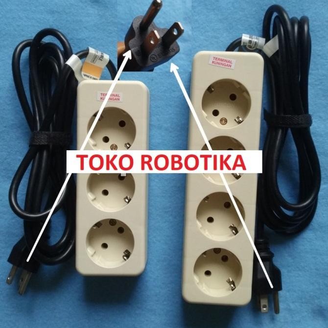 TERLARIS STOP KONTAK US PLUG MALE TO EU FEMALE 3 PINS WITH GROUNDING/ARDE